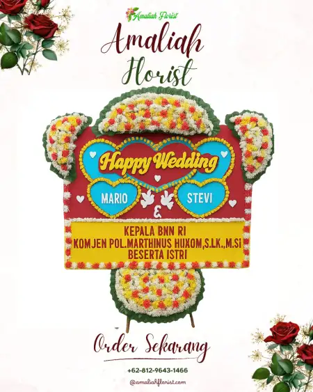 Papan Bunga Pernikahan Melakasari